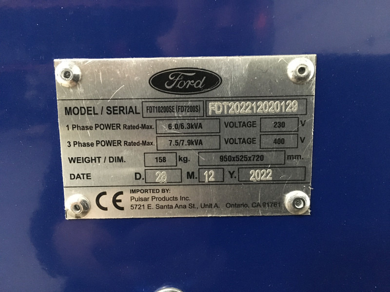 Ford FDT10200SE GENERATOR 7.9KVA NEW - Електрогенератор: снимка 5 Ford FDT10200SE GENERATOR 7.9KVA NEW - Електрогенератор: снимка 5