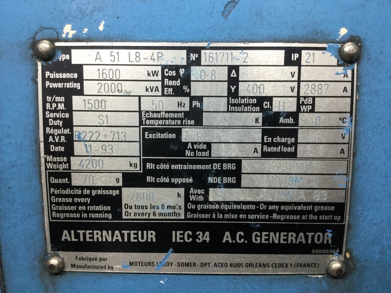 Електрогенератор MTU 16V4000 GENERATOR 2000 KVA FOR PARTS: снимка 10