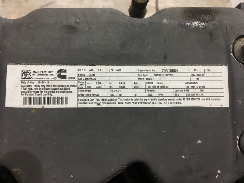 Строителна техника Cummins QSB6.7 CPL8466 COMMONRAIL FOR PARTS: снимка 6
