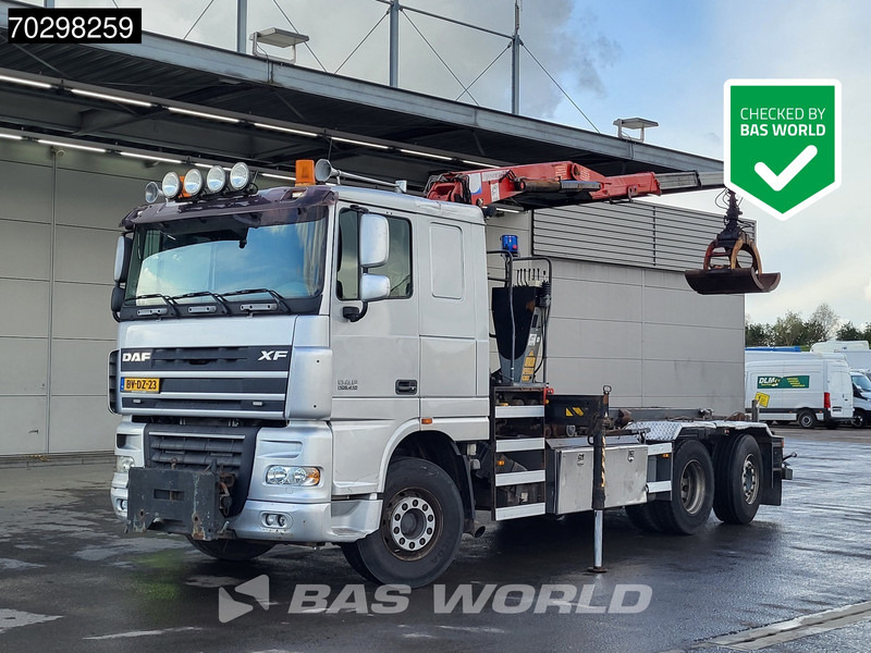 DAF XF105.410 XF 6X2 NL-Truck HMF 1643 Z2 Crane 24T Container system Lift+Steering-Axle Euro 5 - Камион с кабелна система, Камион с кран: снимка 1 DAF XF105.410 XF 6X2 NL-Truck HMF 1643 Z2 Crane 24T Container system Lift+Steering-Axle Euro 5 - Камион с кабелна система, Камион с кран: снимка 1