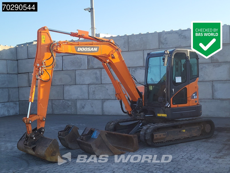 Doosan DX63-3 - Мини багер: снимка 1 Doosan DX63-3 - Мини багер: снимка 1