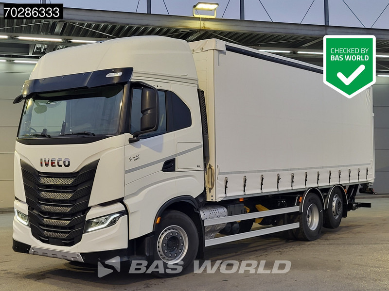 Iveco S-Way 490 6X2 NEW! Lift+steering Axle 2000kg Ladebordwand Retarder Navi Standklima - Камион с брезент: снимка 1 Iveco S-Way 490 6X2 NEW! Lift+steering Axle 2000kg Ladebordwand Retarder Navi Standklima - Камион с брезент: снимка 1