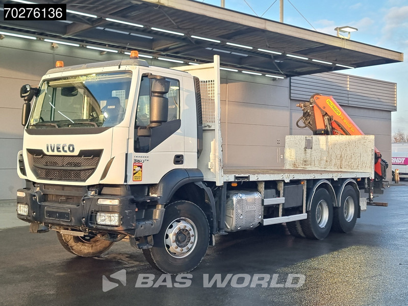 Бордови камион, Камион с кран Iveco Trakker 360 6X4 Palfinger PK 18502 SH D Kran Crane Big axle Euro 6: снимка 10
