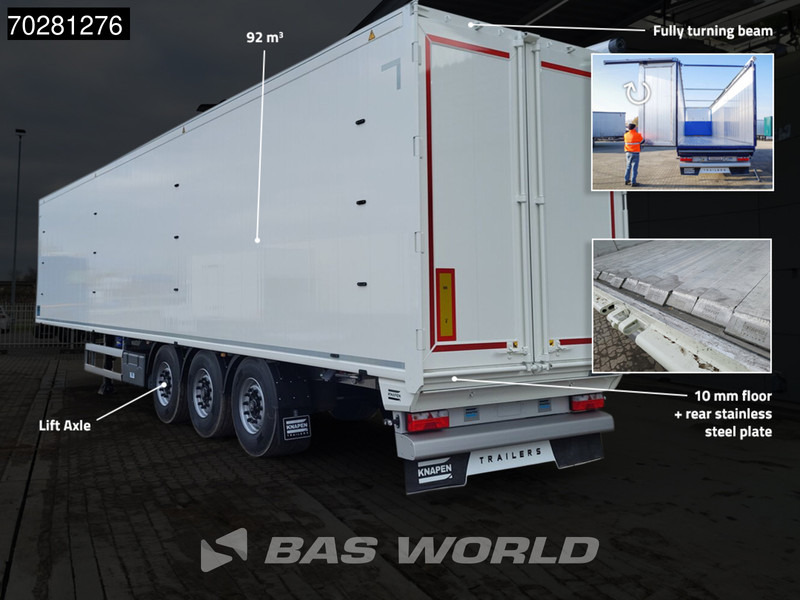Knapen K100 10MM 92m3 3 axles NEW 92M3 10mm Liftachse - С плъзгащ под полуремарке: снимка 2 Knapen K100 10MM 92m3 3 axles NEW 92M3 10mm Liftachse - С плъзгащ под полуремарке: снимка 2