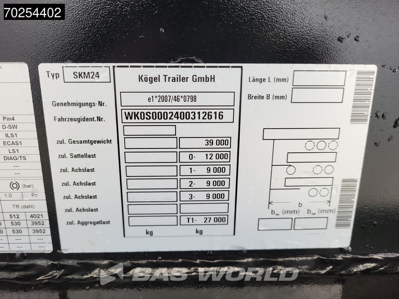 Нови Самосвал полуремарке Kögel SKM24 3 axles NEW Direkt verfügbar Liftachse 26m3: снимка 16