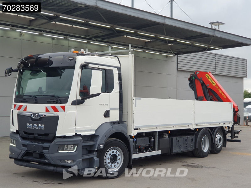 Бордови камион, Камион с кран MAN TGS 26.470 6X2 Palfinger PK22002-EH Kran Crane Liftachse Navi Euro 6: снимка 8