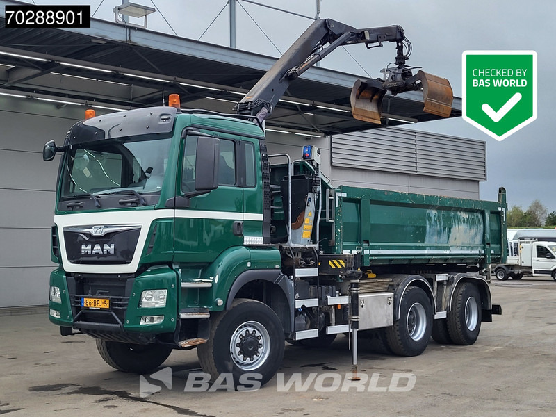 MAN TGS 33.440 TGS 6X6 NL-Truck 12m3 Jansen Tipper HMF 1643 Crane Steering-Axle Big-Axle Automatic Euro 6 - Самосвал камион, Камион с кран: снимка 1 MAN TGS 33.440 TGS 6X6 NL-Truck 12m3 Jansen Tipper HMF 1643 Crane Steering-Axle Big-Axle Automatic Euro 6 - Самосвал камион, Камион с кран: снимка 1