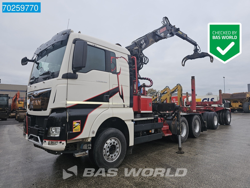 MAN TGX 26.580 6X4 Jonsered 2490 HolzKran Retarder Hiab Crane Big-Axle Euro 6 - Камион за дърва, Камион с кран: снимка 1 MAN TGX 26.580 6X4 Jonsered 2490 HolzKran Retarder Hiab Crane Big-Axle Euro 6 - Камион за дърва, Камион с кран: снимка 1