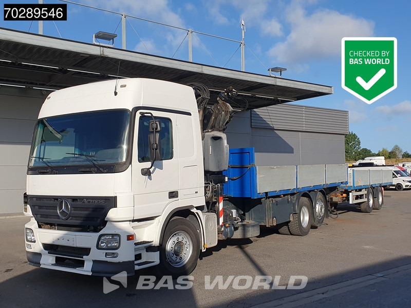 Mercedes-Benz Actros 2532 6X2 Truck + Trailer Fassi F330D3 Crane Kran 3-Pedals Euro 3 - Бордови камион, Камион с кран: снимка 1 Mercedes-Benz Actros 2532 6X2 Truck + Trailer Fassi F330D3 Crane Kran 3-Pedals Euro 3 - Бордови камион, Камион с кран: снимка 1