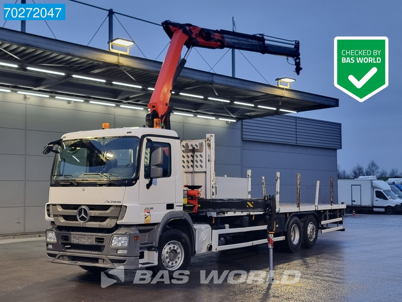Mercedes-Benz Actros 2536 6X2 Palfinger PK14002-EH A Remote Lift+Lenkachse EEV - Бордови камион, Камион с кран: снимка 1 Mercedes-Benz Actros 2536 6X2 Palfinger PK14002-EH A Remote Lift+Lenkachse EEV - Бордови камион, Камион с кран: снимка 1