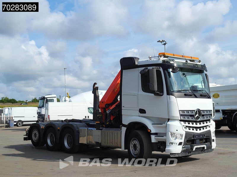 Мултилифт с кука камион, Камион с кран Mercedes-Benz Actros 3245 Actros 8X4 Palfinger PK22002 EH Crane 17tons hooklift Big-Axle Lift+Lenkachse Navi Euro 6: снимка 17