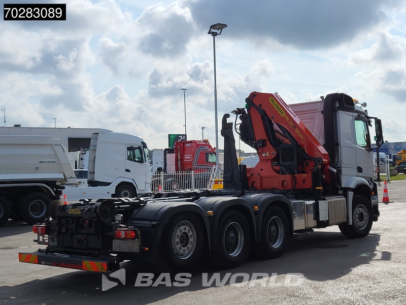 Мултилифт с кука камион, Камион с кран Mercedes-Benz Actros 3245 Actros 8X4 Palfinger PK22002 EH Crane 17tons hooklift Big-Axle Lift+Lenkachse Navi Euro 6: снимка 18