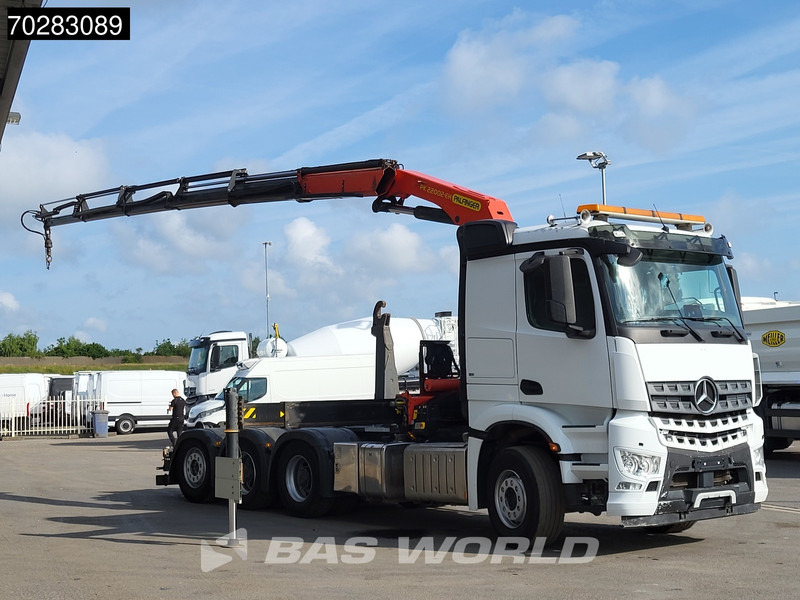 Мултилифт с кука камион, Камион с кран Mercedes-Benz Actros 3245 Actros 8X4 Palfinger PK22002 EH Crane 17tons hooklift Big-Axle Lift+Lenkachse Navi Euro 6: снимка 10