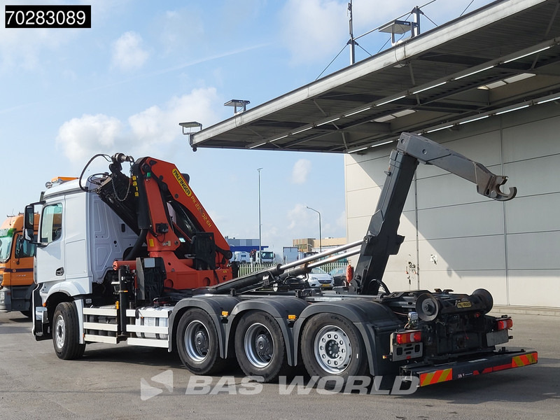 Мултилифт с кука камион, Камион с кран Mercedes-Benz Actros 3245 Actros 8X4 Palfinger PK22002 EH Crane 17tons hooklift Big-Axle Lift+Lenkachse Navi Euro 6: снимка 9