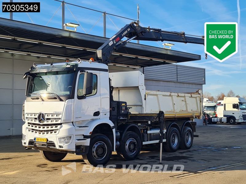 Mercedes-Benz Arocs 3240 8X4 HIAB X-HIDUO 188 E-2 Kran Crane 3-side tipper Big-Axle Euro 6 - Самосвал камион, Камион с кран: снимка 1 Mercedes-Benz Arocs 3240 8X4 HIAB X-HIDUO 188 E-2 Kran Crane 3-side tipper Big-Axle Euro 6 - Самосвал камион, Камион с кран: снимка 1