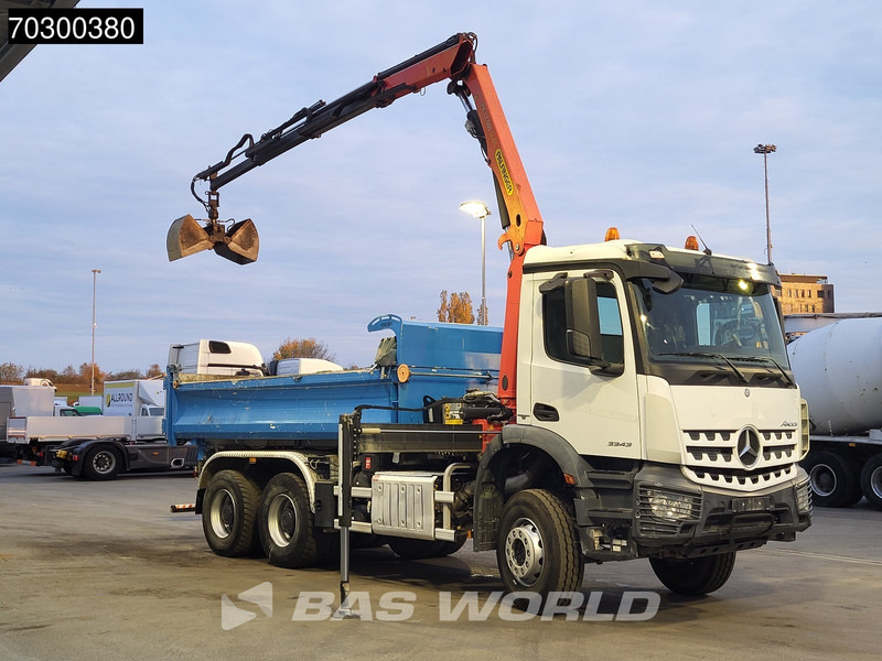 Mercedes-Benz Arocs 3343 6X4 Palfinger PK12.501 SLD Kran Crane 7m3 tipper Big-Axle Automatic Euro 6 - Самосвал камион, Камион с кран: снимка 3 Mercedes-Benz Arocs 3343 6X4 Palfinger PK12.501 SLD Kran Crane 7m3 tipper Big-Axle Automatic Euro 6 - Самосвал камион, Камион с кран: снимка 3