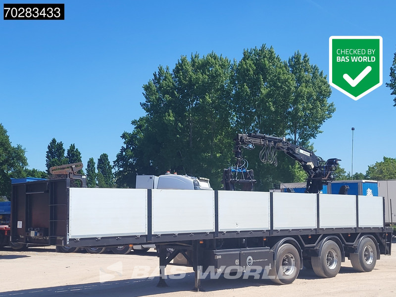 Бордово полуремарке/ Платформа Pacton TPD347 TUV 02/26 2x Steering Axle Crane 16R: снимка 1