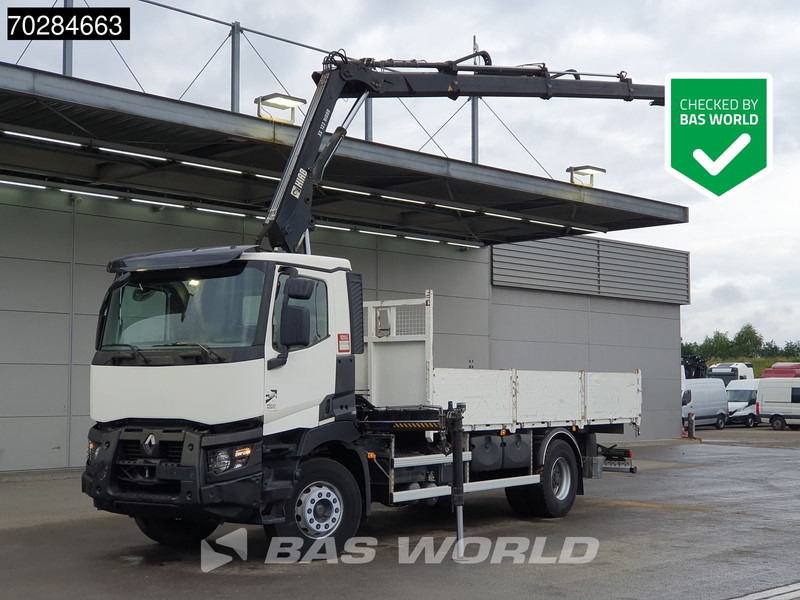 Renault C 380 4X2 HIAB 122 B-3 HIDUO Kran Crane Steelsuspension Big-Axle Euro 6 - Бордови камион, Камион с кран: снимка 1 Renault C 380 4X2 HIAB 122 B-3 HIDUO Kran Crane Steelsuspension Big-Axle Euro 6 - Бордови камион, Камион с кран: снимка 1