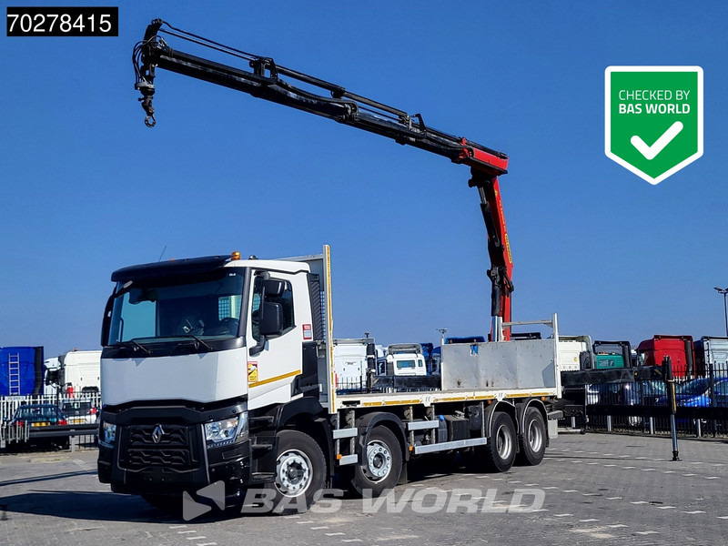Renault C 430 8X4 Palfinger 22002 EH kran Crane Big-Axle steel suspension Euro 6 - Бордови камион, Камион с кран: снимка 1 Renault C 430 8X4 Palfinger 22002 EH kran Crane Big-Axle steel suspension Euro 6 - Бордови камион, Камион с кран: снимка 1