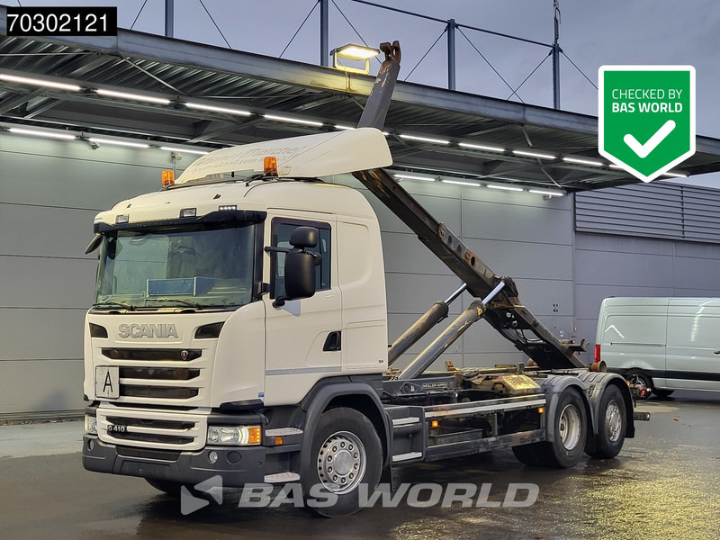 Scania G410 6X2 20tons Meiller containersystem Lift+steering Axle Retarder Euro 6 - Мултилифт с кука камион: снимка 1 Scania G410 6X2 20tons Meiller containersystem Lift+steering Axle Retarder Euro 6 - Мултилифт с кука камион: снимка 1