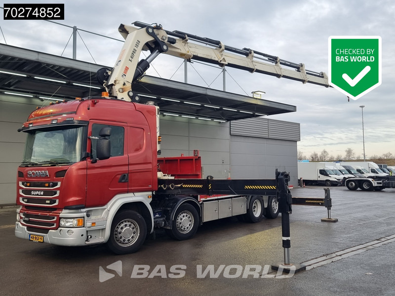 Scania G450 8X2 NL-Truck Hiab X-HIPRO 1058EP-6 Kran Front stab Retarder Euro 6 - Бордови камион, Камион с кран: снимка 1 Scania G450 8X2 NL-Truck Hiab X-HIPRO 1058EP-6 Kran Front stab Retarder Euro 6 - Бордови камион, Камион с кран: снимка 1
