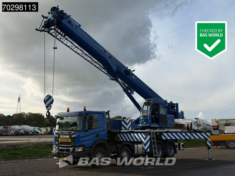 Scania P450 P 8X4 Palfinger/SANY SPC500E Telescopic Crane Retarder Navi Automatic Euro 6 - Камион с кран: снимка 1 Scania P450 P 8X4 Palfinger/SANY SPC500E Telescopic Crane Retarder Navi Automatic Euro 6 - Камион с кран: снимка 1