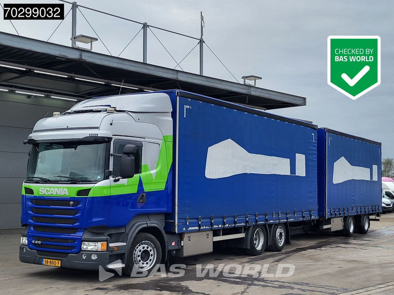 Scania R410 R 6X2 NL-Combi Curtainsides Lift+steering axle Automatic Euro 6 - Камион с брезент: снимка 1 Scania R410 R 6X2 NL-Combi Curtainsides Lift+steering axle Automatic Euro 6 - Камион с брезент: снимка 1