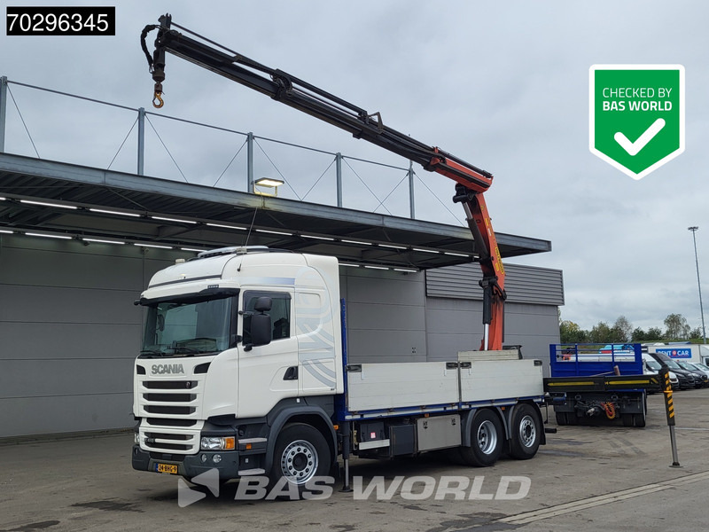 Scania R410 R 6X2 NL-Truck Palfinger PK22002-EH Crane Kran Lift+Steering-Axle Euro 6 - Бордови камион, Камион с кран: снимка 1 Scania R410 R 6X2 NL-Truck Palfinger PK22002-EH Crane Kran Lift+Steering-Axle Euro 6 - Бордови камион, Камион с кран: снимка 1
