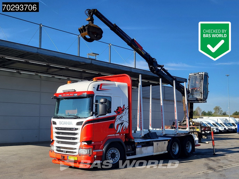 Scania R450 R 6X4 NL-Truck Kesla 2110T Crane Kran Holztransport Manual ACC Xenon Euro 6 - Камион за дърва, Камион с кран: снимка 1 Scania R450 R 6X4 NL-Truck Kesla 2110T Crane Kran Holztransport Manual ACC Xenon Euro 6 - Камион за дърва, Камион с кран: снимка 1