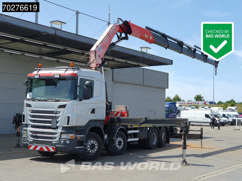 Scania R480 8X2 FASSI F660AXP.25 Manual Retarder Lift+Lenkachse Euro 5 - Бордови камион, Камион с кран: снимка 1 Scania R480 8X2 FASSI F660AXP.25 Manual Retarder Lift+Lenkachse Euro 5 - Бордови камион, Камион с кран: снимка 1