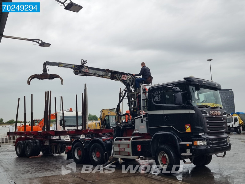 Scania R580 6X4 Holz Kran Diebolt D28 Full-Steell Extentable Trailer - Камион за дърва, Камион с кран: снимка 2 Scania R580 6X4 Holz Kran Diebolt D28 Full-Steell Extentable Trailer - Камион за дърва, Камион с кран: снимка 2