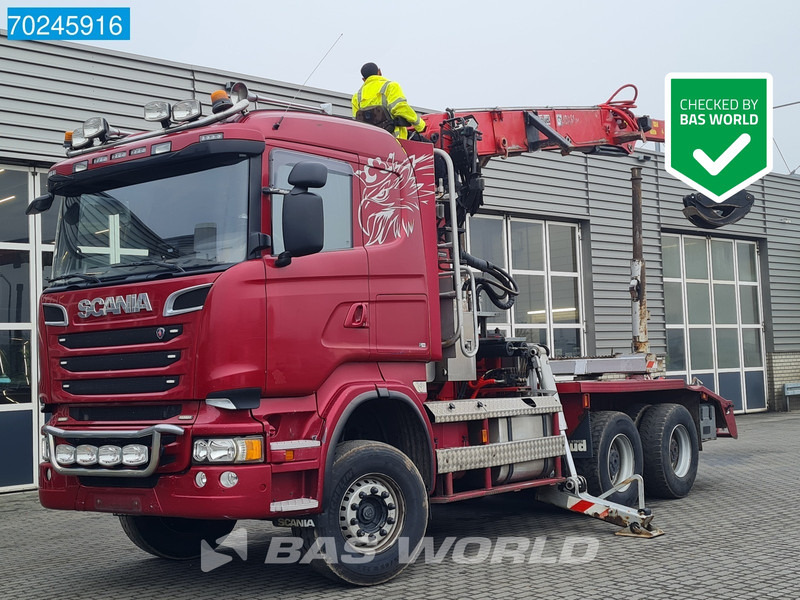 Scania R580 6X4 Jonsered J28505 83 Crane Kran Steel-suspension Retarder - Камион за дърва, Камион с кран: снимка 1 Scania R580 6X4 Jonsered J28505 83 Crane Kran Steel-suspension Retarder - Камион за дърва, Камион с кран: снимка 1