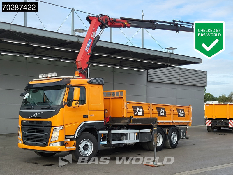 Volvo FM 420 6X2 HMF 2120 K 4 Crane Lift+lenkasche Euro 6 - Самосвал камион, Камион с кран: снимка 1 Volvo FM 420 6X2 HMF 2120 K 4 Crane Lift+lenkasche Euro 6 - Самосвал камион, Камион с кран: снимка 1