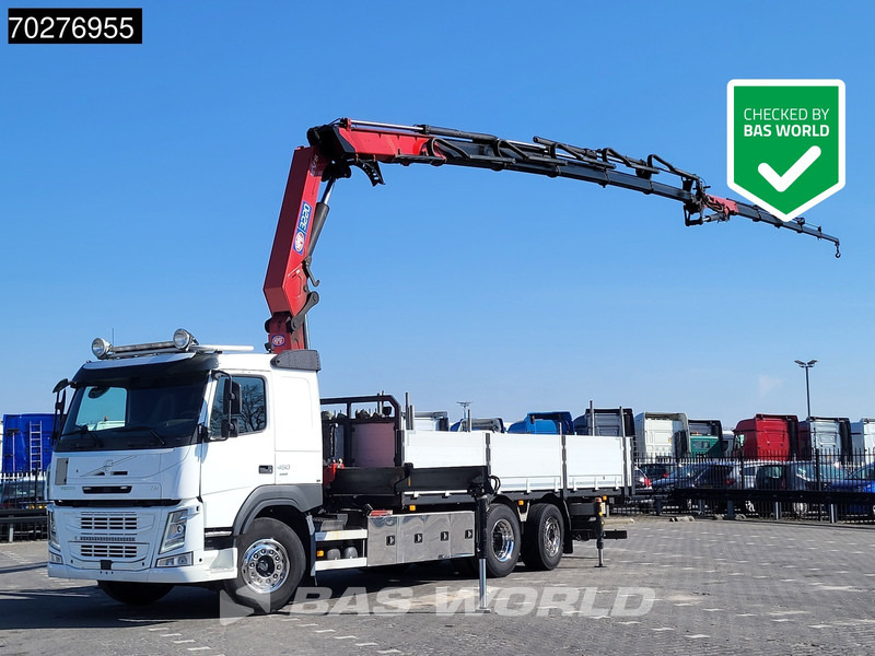 Volvo FM 450 6X2 HMF 3220 Crane Kran Lift-Lenkachse VEB+ Euro 6 - Бордови камион, Камион с кран: снимка 1 Volvo FM 450 6X2 HMF 3220 Crane Kran Lift-Lenkachse VEB+ Euro 6 - Бордови камион, Камион с кран: снимка 1