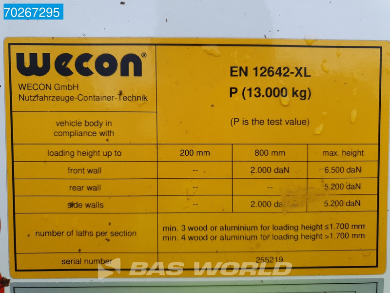 Брезентова каросерия Wecon WPR 715 SG 8X2 Durchladesysteem 20FT / BDF / Wecon: снимка 13
