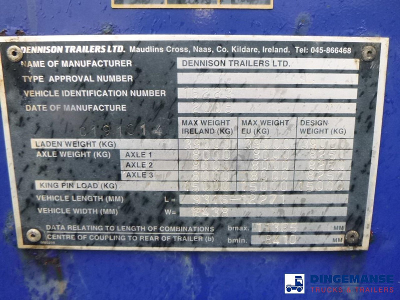Контейнеровоз/ Сменна каросерия полуремарке Dennison 3-axle container trailer 20-30-40-45 ft: снимка 16