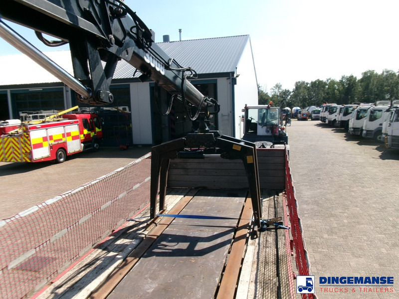 Бордово полуремарке/ Платформа Fruehauf 3-axle platform trailer + Atlas 3008 crane: снимка 16