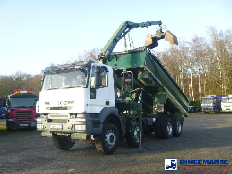 Iveco AD340T36 8x4 RHD tipper + HMF 1244 Z1 - Камион с кран: снимка 1 Iveco AD340T36 8x4 RHD tipper + HMF 1244 Z1 - Камион с кран: снимка 1