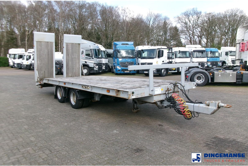 KING 2-axle platform drawbar trailer 14t + ramps - Бордово ремарке/ Платформа: снимка 2 KING 2-axle platform drawbar trailer 14t + ramps - Бордово ремарке/ Платформа: снимка 2