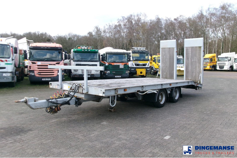 KING 2-axle platform drawbar trailer 14t + ramps - Бордово ремарке/ Платформа: снимка 1 KING 2-axle platform drawbar trailer 14t + ramps - Бордово ремарке/ Платформа: снимка 1