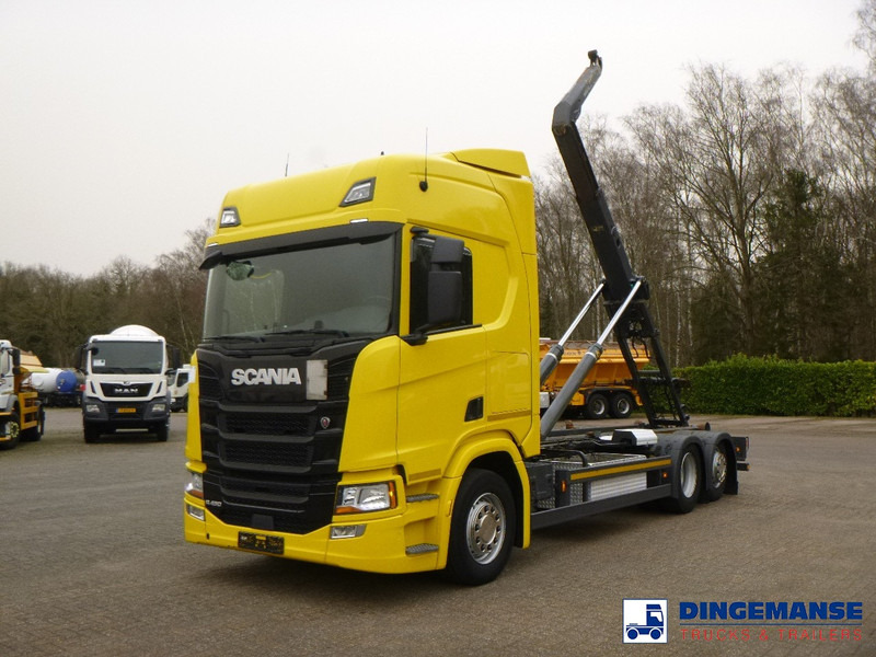 Scania R450 6x2 Euro 6C + Retarder + Meiller container hook 18.000 kg - Мултилифт с кука камион: снимка 1 Scania R450 6x2 Euro 6C + Retarder + Meiller container hook 18.000 kg - Мултилифт с кука камион: снимка 1