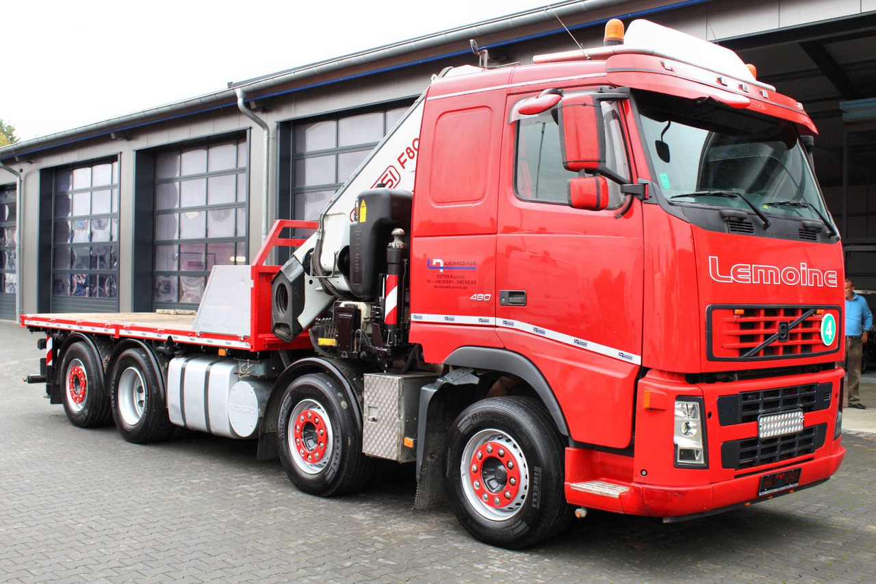 Volvo 480 8x2 Pritsche + FASSI F800XP Kran 6x - Бордови камион, Камион с кран: снимка 1 Volvo 480 8x2 Pritsche + FASSI F800XP Kran 6x - Бордови камион, Камион с кран: снимка 1