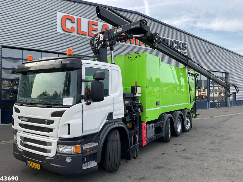 Scania P 360 Faun 18m³ + Hiab crane + Underground Container Washing Installation - Боклукчийска кола: снимка 1 Scania P 360 Faun 18m³ + Hiab crane + Underground Container Washing Installation - Боклукчийска кола: снимка 1