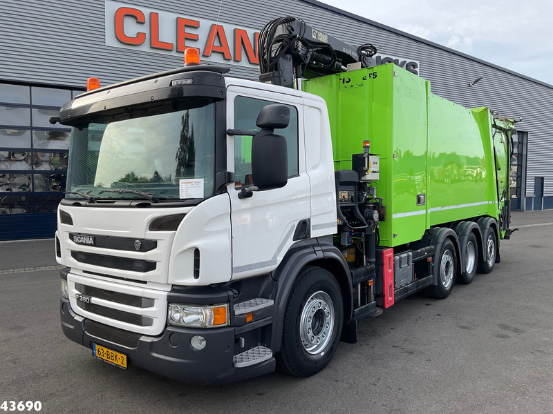 Scania P 360 Faun 18m³ + Hiab crane + Underground Container Washing Installation - Боклукчийска кола: снимка 2 Scania P 360 Faun 18m³ + Hiab crane + Underground Container Washing Installation - Боклукчийска кола: снимка 2