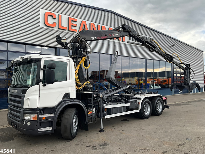 Scania P 380 Terex 14 Tonmeter laadkraan met Poliepgrijper! - Мултилифт с кука камион, Камион с кран: снимка 1 Scania P 380 Terex 14 Tonmeter laadkraan met Poliepgrijper! - Мултилифт с кука камион, Камион с кран: снимка 1