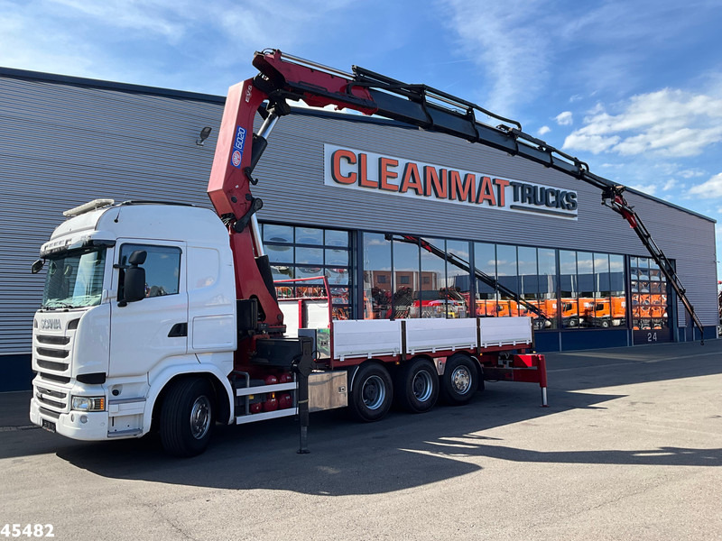 Scania R 490 8x4 Euro 6 Retarder HMF 60 Tonmeter laadkraan + Fly-Jib - Камион с кран: снимка 1 Scania R 490 8x4 Euro 6 Retarder HMF 60 Tonmeter laadkraan + Fly-Jib - Камион с кран: снимка 1