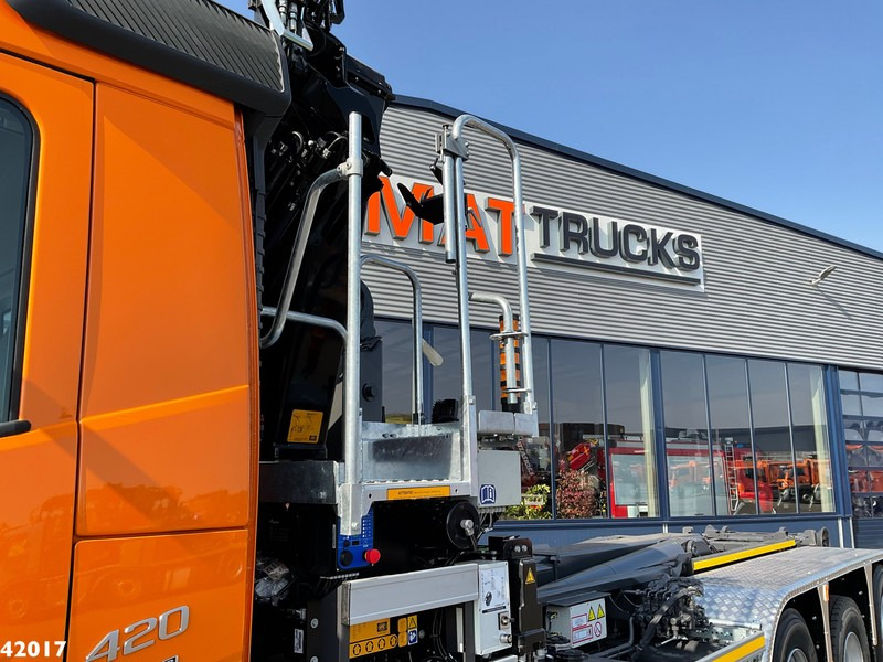 Мултилифт с кука камион, Камион с кран Volvo FM 420 8x2 HMF 28 Tonmeter laadkraan: снимка 11