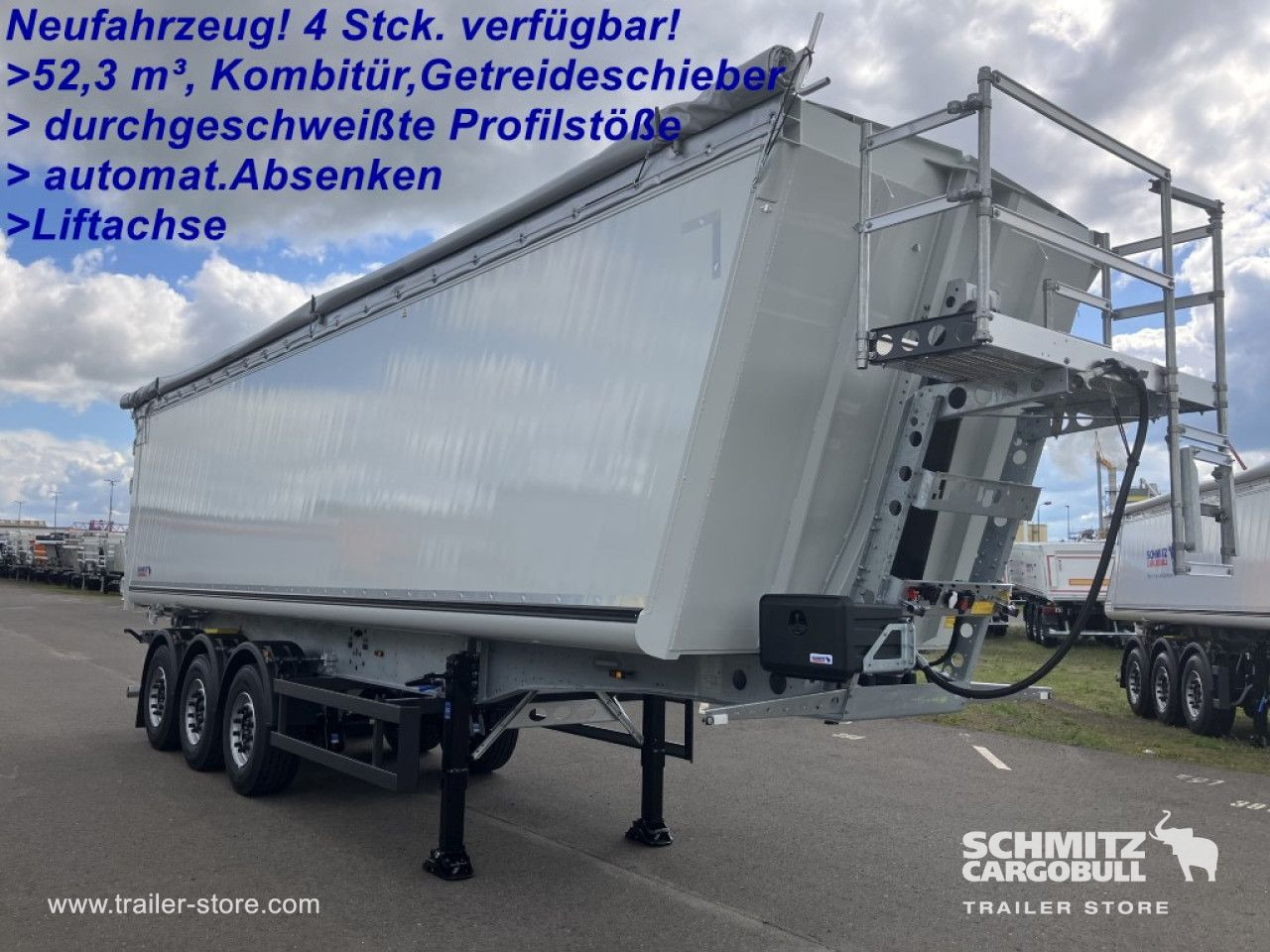 SCHMITZ Auflieger Kipper Alukastenmulde 52m³ - Самосвал полуремарке: снимка 1 SCHMITZ Auflieger Kipper Alukastenmulde 52m³ - Самосвал полуремарке: снимка 1