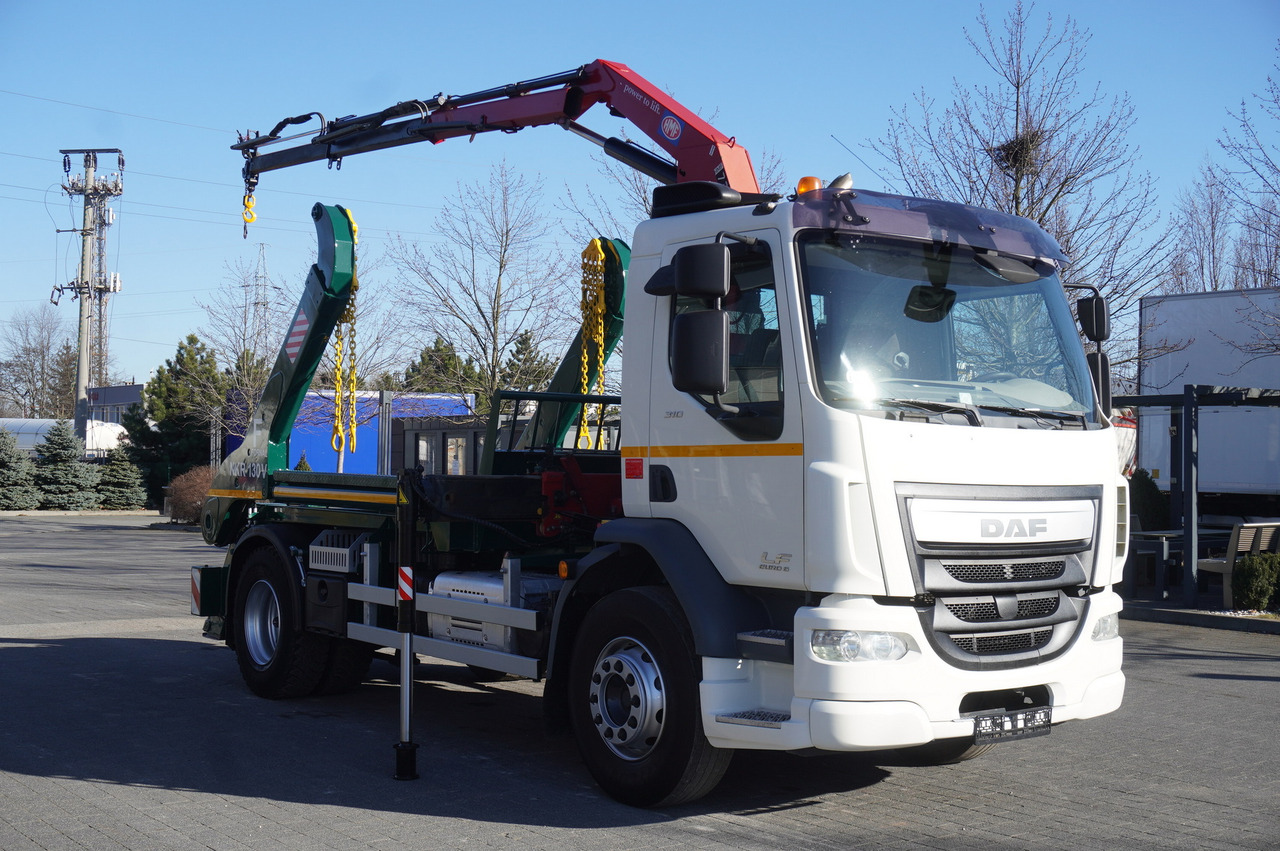 Камион с кран DAF LF 18.310 E6 / Skip loader Fornal NKR 130V / HDS HMF 735 K2 / Manual gearbox: снимка 10