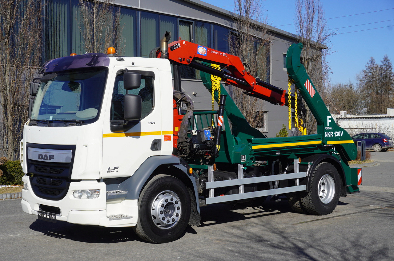 DAF LF 18.310 E6 / Skip loader Fornal NKR 130V / HDS HMF 735 K2 / Manual gearbox - Камион с кран: снимка 1 DAF LF 18.310 E6 / Skip loader Fornal NKR 130V / HDS HMF 735 K2 / Manual gearbox - Камион с кран: снимка 1